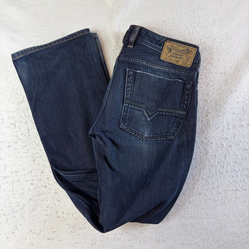 Diesel Zatiny Jeans Mens 31x32 Blue Bootcut Wash 008ST Made in Italy